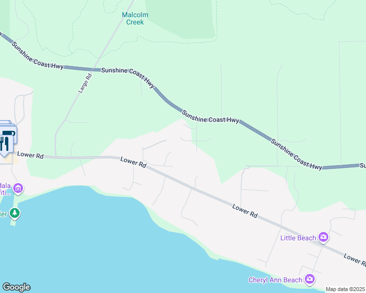 map of restaurants, bars, coffee shops, grocery stores, and more near 2855 Lacey Place in Roberts Creek