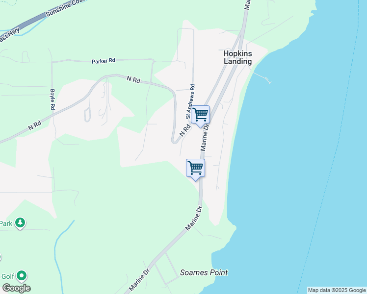 map of restaurants, bars, coffee shops, grocery stores, and more near 1128 Twin Isles Drive in Gibsons