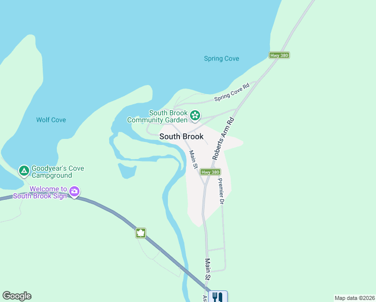 map of restaurants, bars, coffee shops, grocery stores, and more near 82 Main Street in South Brook