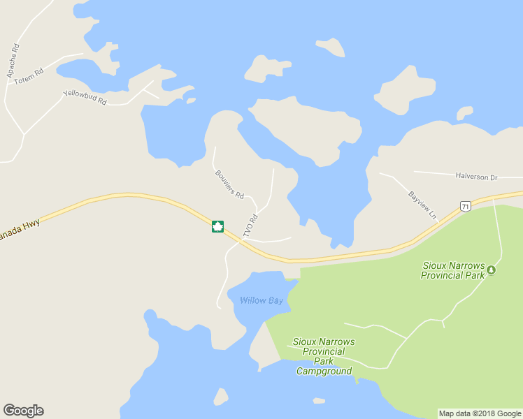 map of restaurants, bars, coffee shops, grocery stores, and more near TVO Road in Kenora District