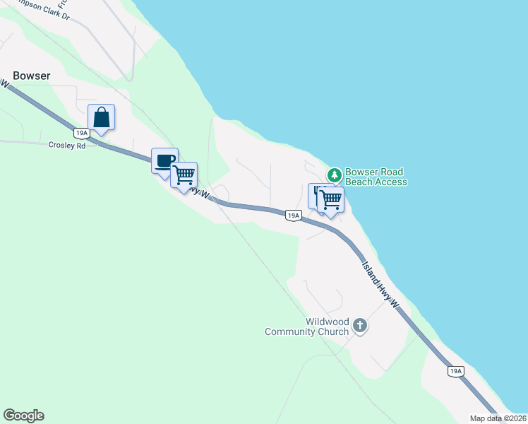 map of restaurants, bars, coffee shops, grocery stores, and more near 6920 Island Highway West in Nanaimo