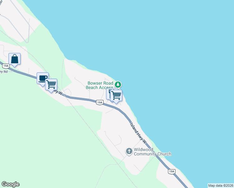 map of restaurants, bars, coffee shops, grocery stores, and more near 35 Bowser Road in Nanaimo