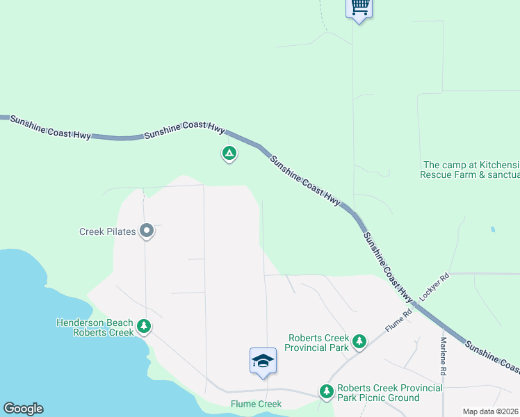 map of restaurants, bars, coffee shops, grocery stores, and more near 1499 Margaret Road in Roberts Creek