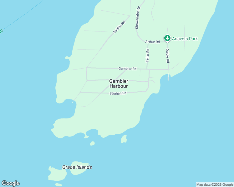 map of restaurants, bars, coffee shops, grocery stores, and more near Strahan Road in Gibsons