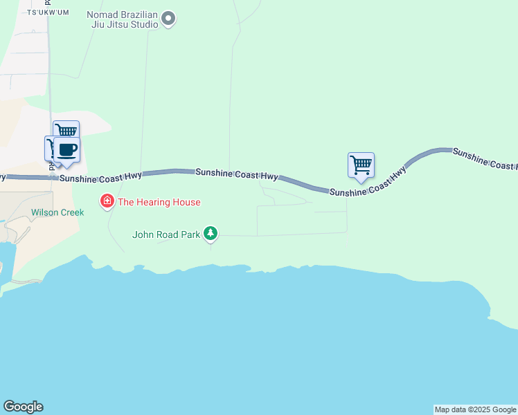 map of restaurants, bars, coffee shops, grocery stores, and more near 4116 Browning Road in Sechelt