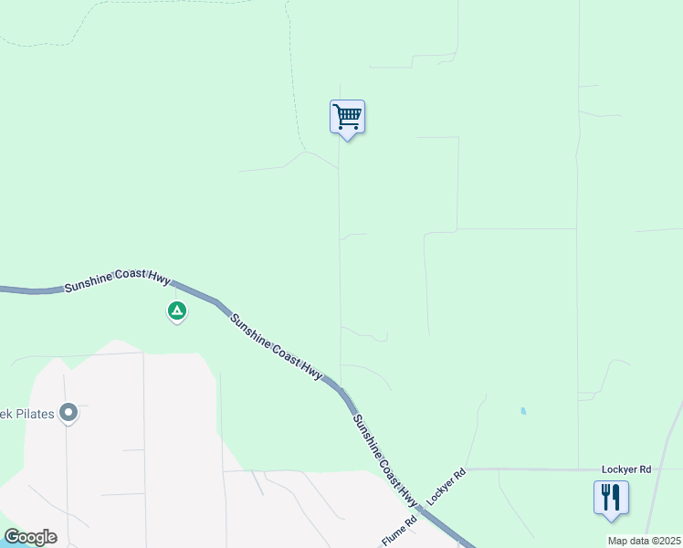 map of restaurants, bars, coffee shops, grocery stores, and more near 1632 Pell Road in Roberts Creek