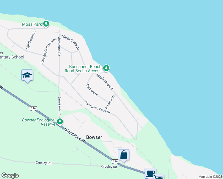 map of restaurants, bars, coffee shops, grocery stores, and more near 4594 Maple Guard Drive in Bowser