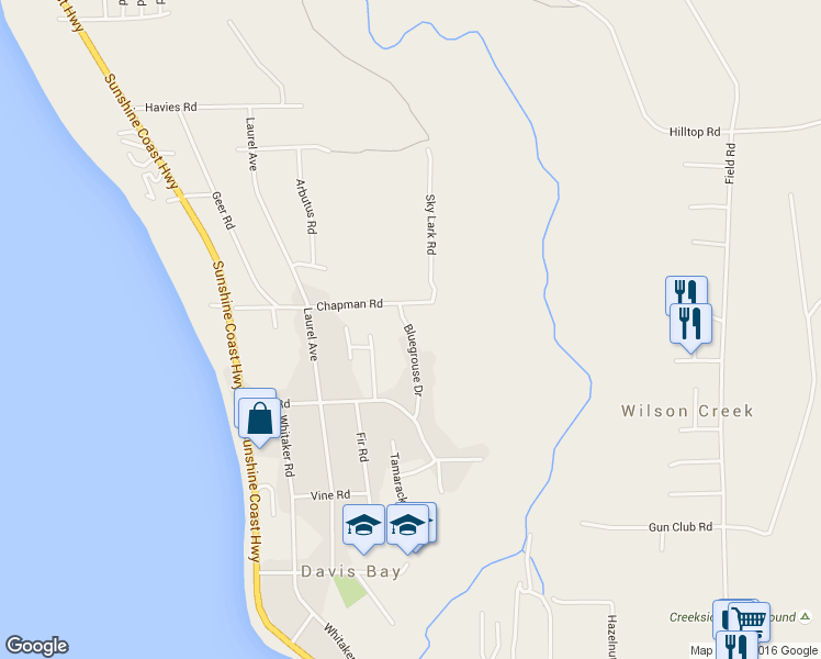 map of restaurants, bars, coffee shops, grocery stores, and more near 4868 Bluegrouse Drive in Sechelt