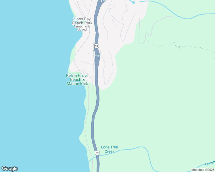 map of restaurants, bars, coffee shops, grocery stores, and more near 185 Kelvin Grove Way in Lions Bay