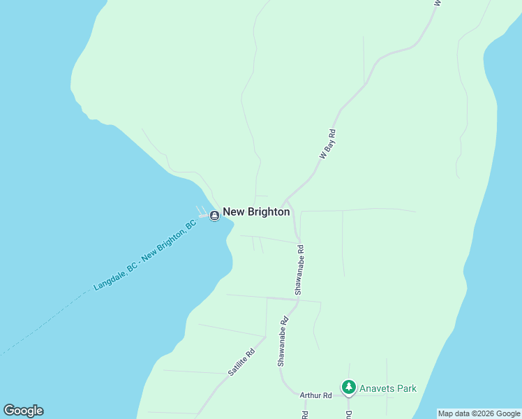 map of restaurants, bars, coffee shops, grocery stores, and more near 2327 New Brighton Road in Gibsons