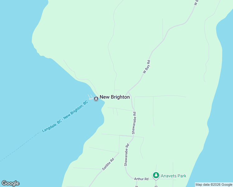 map of restaurants, bars, coffee shops, grocery stores, and more near 2327 New Brighton Road in Gibsons