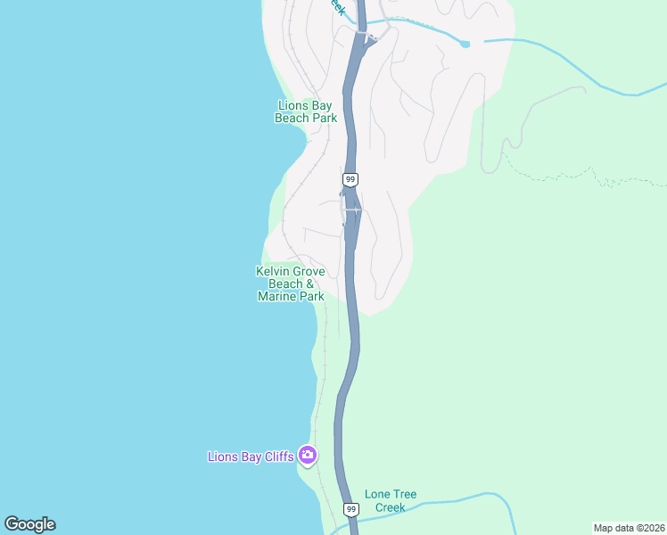map of restaurants, bars, coffee shops, grocery stores, and more near 115 Tidewater Way in Lions Bay