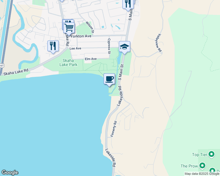 map of restaurants, bars, coffee shops, grocery stores, and more near 124 South Beach Drive in Penticton
