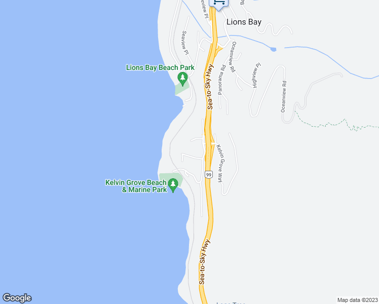 map of restaurants, bars, coffee shops, grocery stores, and more near 35 Sweetwater Place in Lions Bay