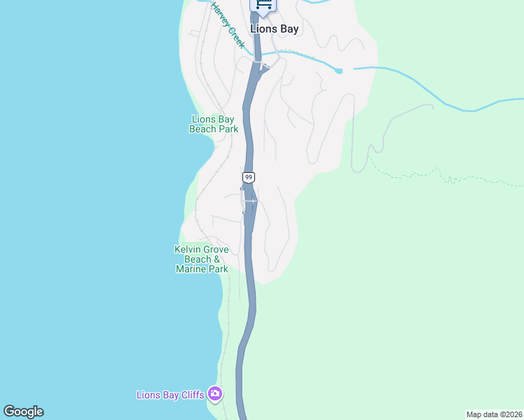 map of restaurants, bars, coffee shops, grocery stores, and more near 35 Kelvin Grove Way in Lions Bay