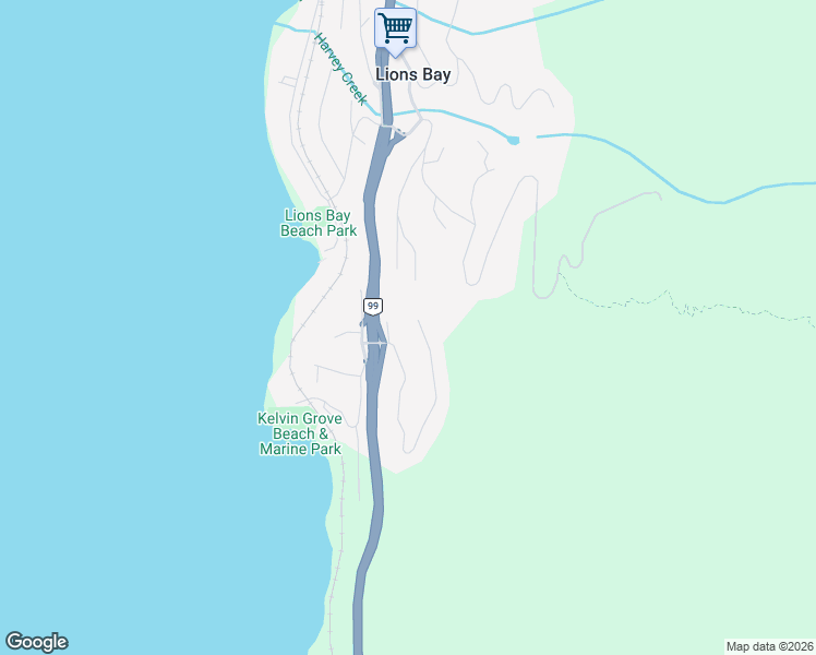 map of restaurants, bars, coffee shops, grocery stores, and more near 350 Kelvin Grove Way in Lions Bay