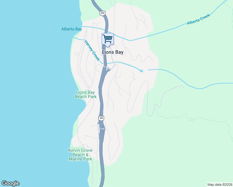 map of restaurants, bars, coffee shops, grocery stores, and more near 130 Oceanview Place in Lions Bay