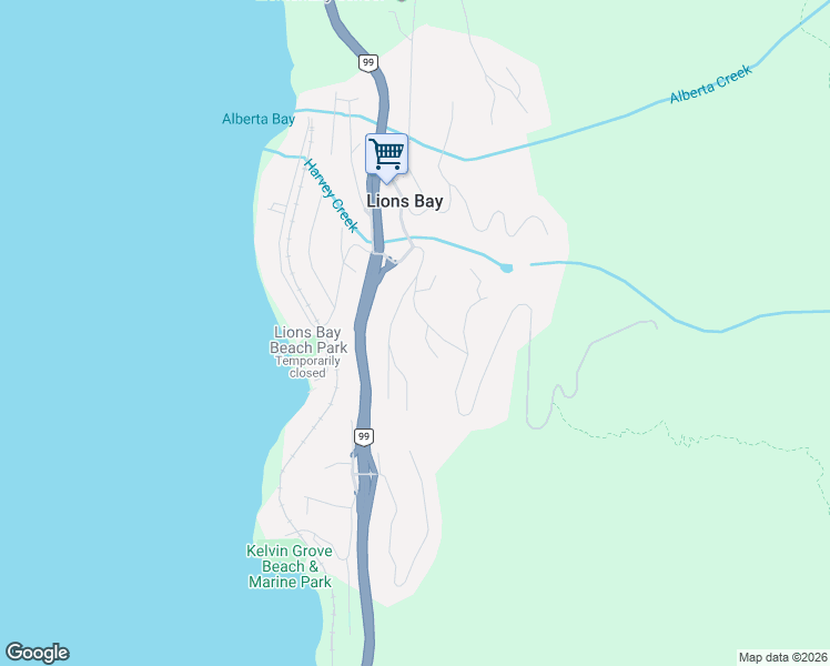 map of restaurants, bars, coffee shops, grocery stores, and more near 110 Oceanview Place in Lions Bay