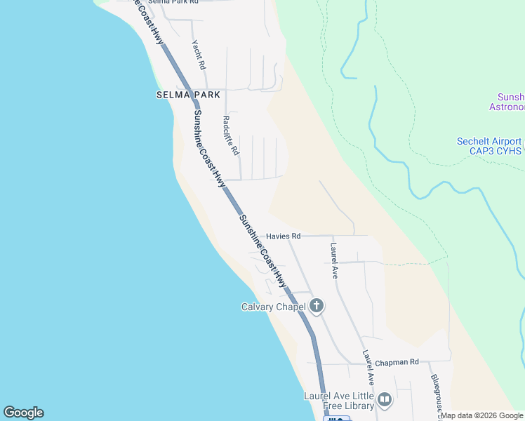 map of restaurants, bars, coffee shops, grocery stores, and more near 5056 B Sunshine Coast Highway in Sechelt
