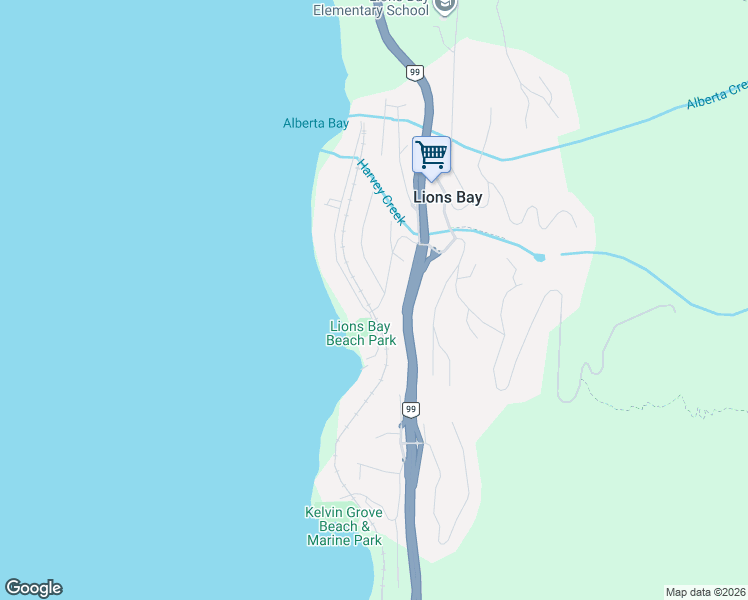 map of restaurants, bars, coffee shops, grocery stores, and more near 35 Lions Bay Avenue in Lions Bay