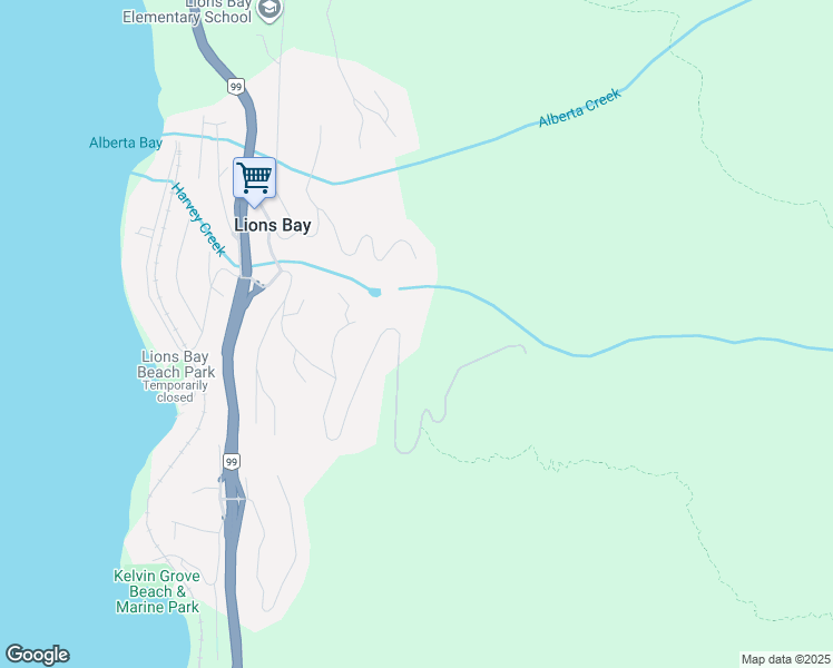 map of restaurants, bars, coffee shops, grocery stores, and more near 385 Oceanview Road in Lions Bay