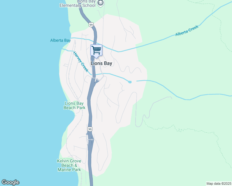map of restaurants, bars, coffee shops, grocery stores, and more near 155 Highview Place in Lions Bay