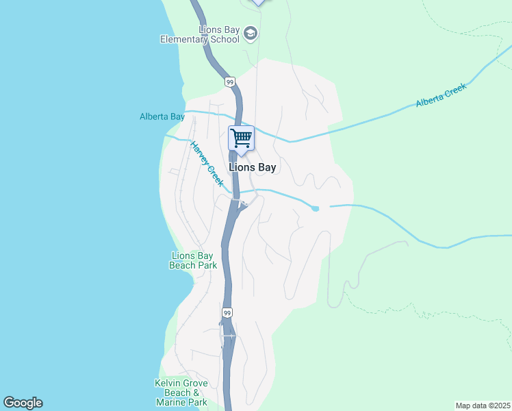 map of restaurants, bars, coffee shops, grocery stores, and more near 20 Oceanview Road in Lions Bay