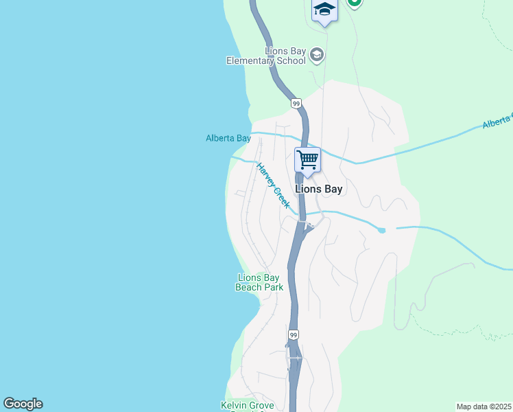 map of restaurants, bars, coffee shops, grocery stores, and more near 110 Seaview Place in Lions Bay
