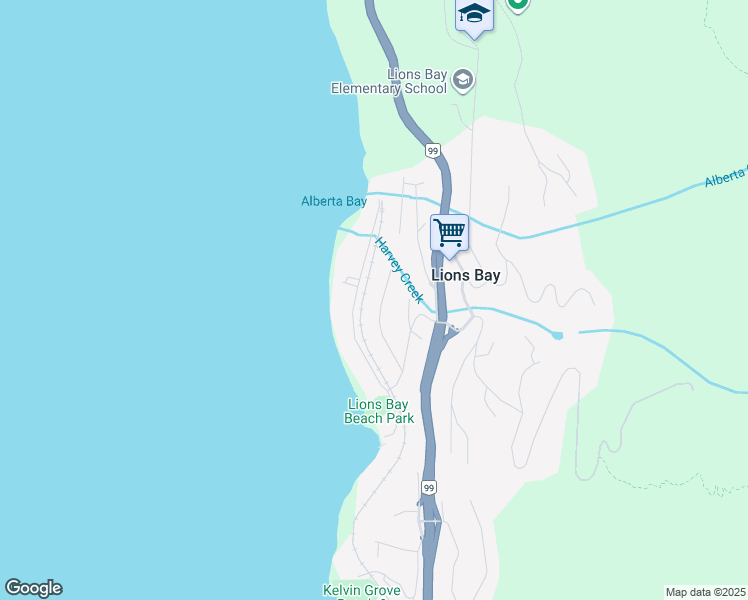 map of restaurants, bars, coffee shops, grocery stores, and more near 110 Seaview Place in Lions Bay