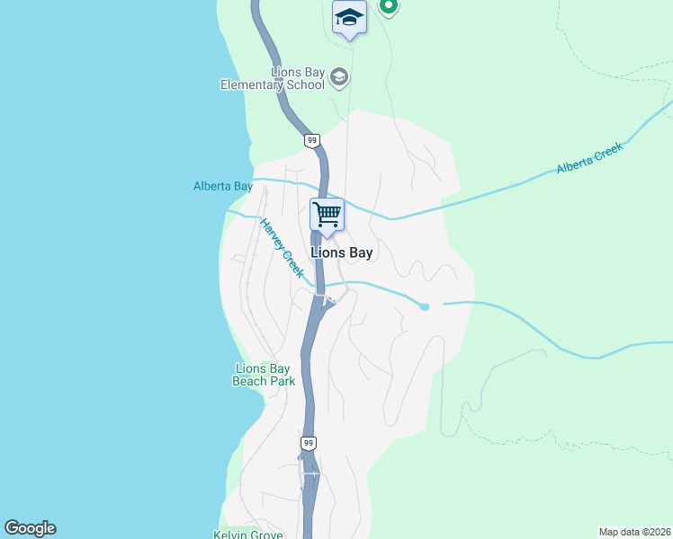 map of restaurants, bars, coffee shops, grocery stores, and more near 432 Crosscreek Road in Lions Bay