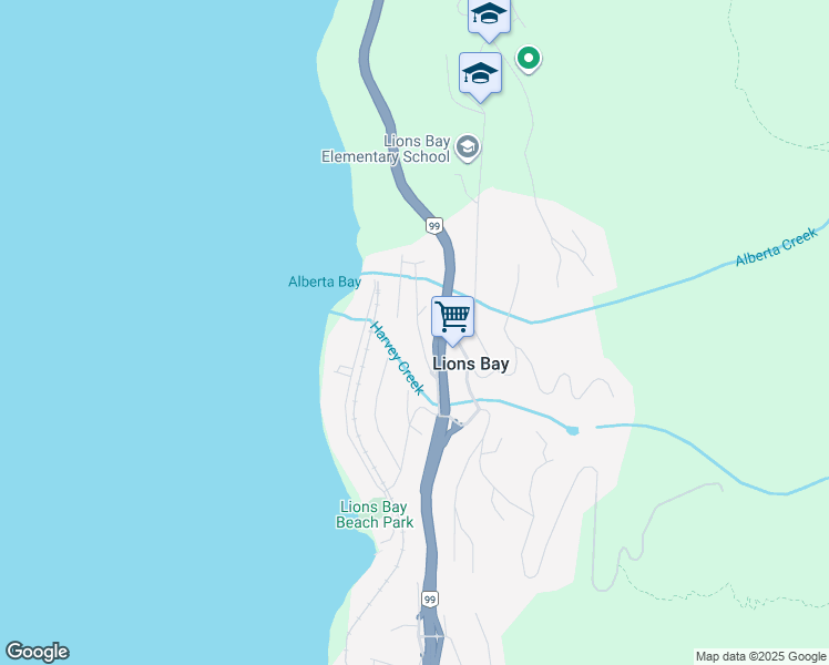 map of restaurants, bars, coffee shops, grocery stores, and more near 60 Isleview Place in Lions Bay