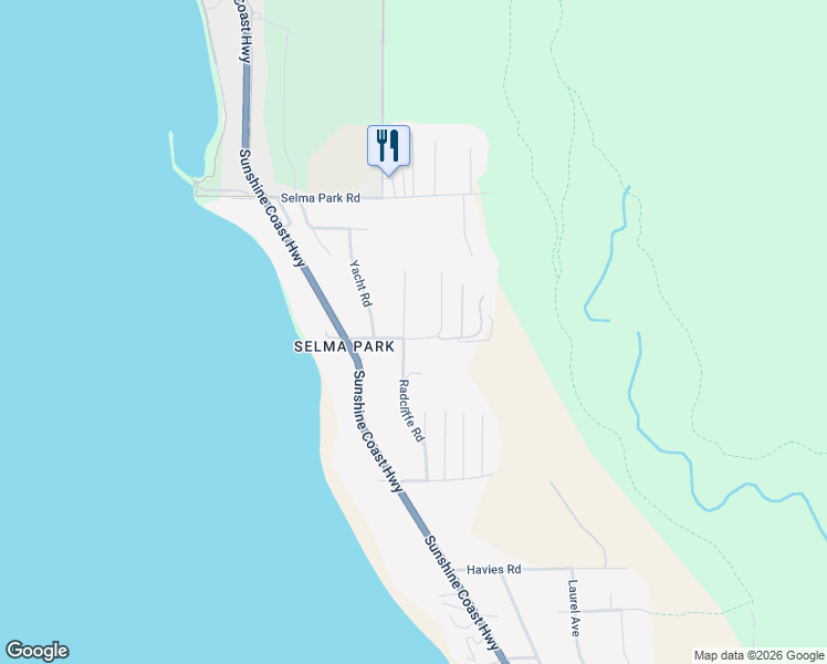 map of restaurants, bars, coffee shops, grocery stores, and more near 5288 Snodgrass Road in Sechelt