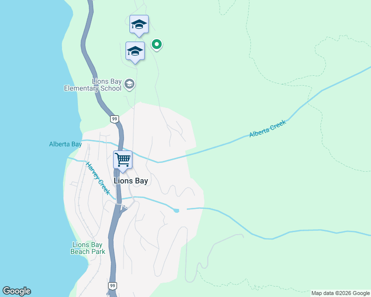 map of restaurants, bars, coffee shops, grocery stores, and more near 470 Timbertop Drive in Lions Bay