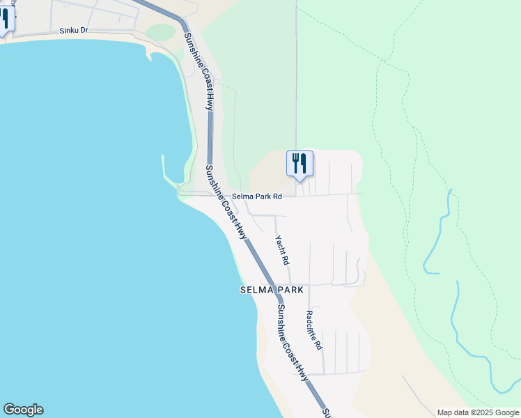 map of restaurants, bars, coffee shops, grocery stores, and more near 5350 Benner Road in Sechelt