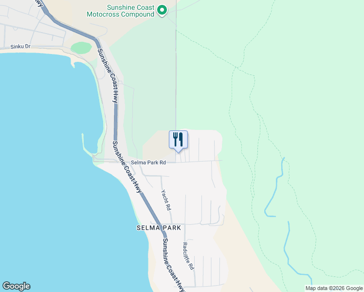 map of restaurants, bars, coffee shops, grocery stores, and more near 5288 Selma Park Road in Sechelt