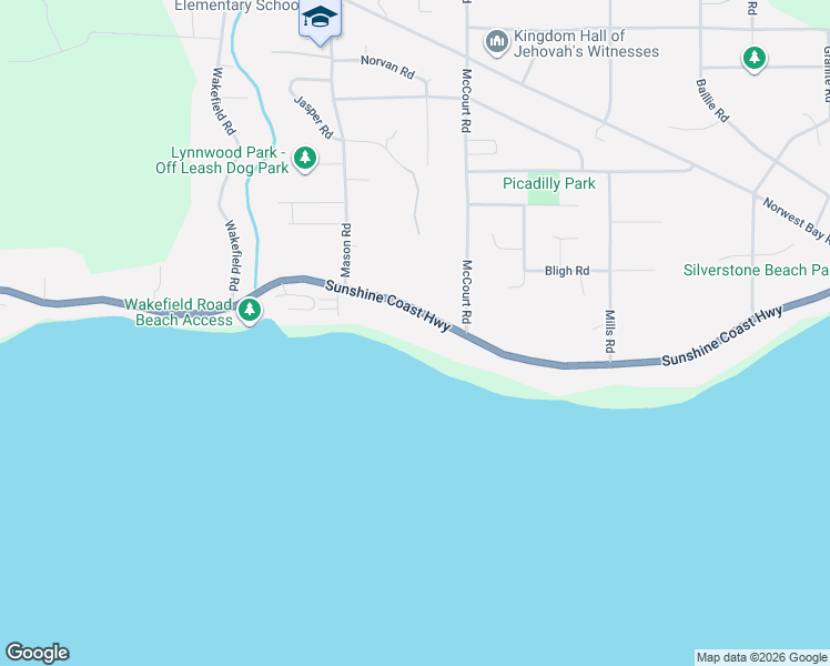map of restaurants, bars, coffee shops, grocery stores, and more near 6437 Sunshine Coast Highway in Sechelt
