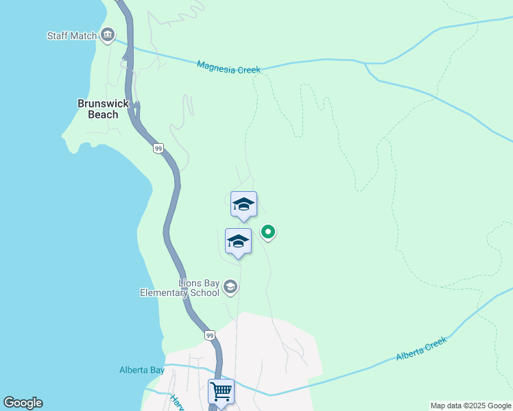map of restaurants, bars, coffee shops, grocery stores, and more near 170 Sunset Drive in Lions Bay