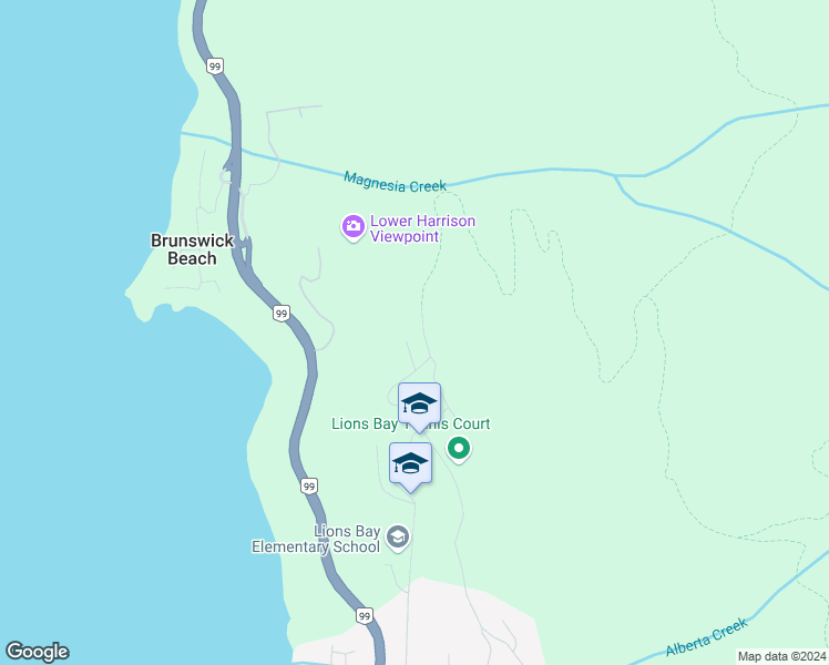 map of restaurants, bars, coffee shops, grocery stores, and more near 70 Sunset Drive in Lions Bay