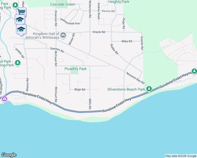 map of restaurants, bars, coffee shops, grocery stores, and more near 6277 Christian Road in Sechelt