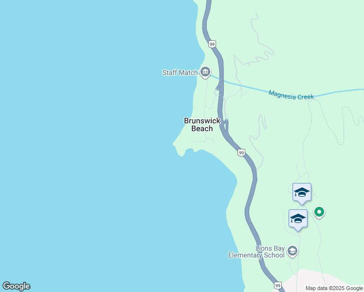 map of restaurants, bars, coffee shops, grocery stores, and more near 15 Brunswick Beach Road in Lions Bay
