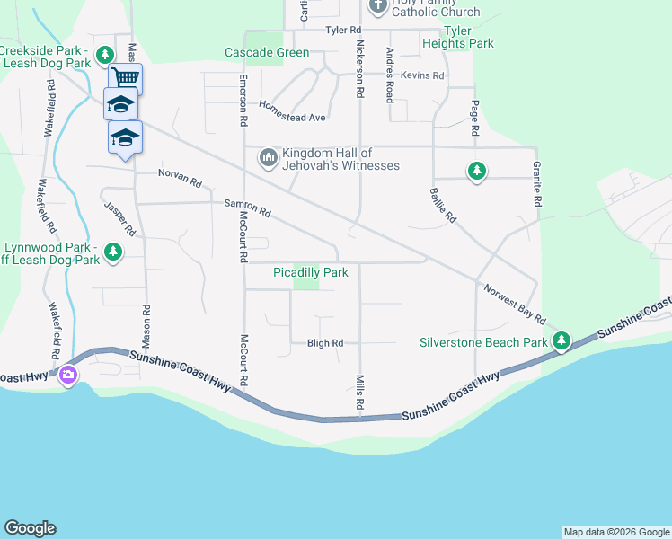 map of restaurants, bars, coffee shops, grocery stores, and more near 6323 Jasper Road in Sechelt