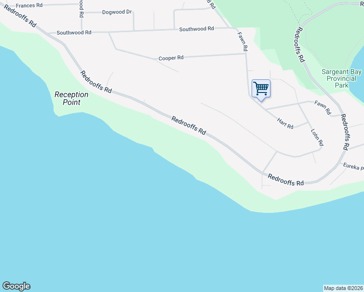 map of restaurants, bars, coffee shops, grocery stores, and more near 7949 Redrooffs Road in Halfmoon Bay