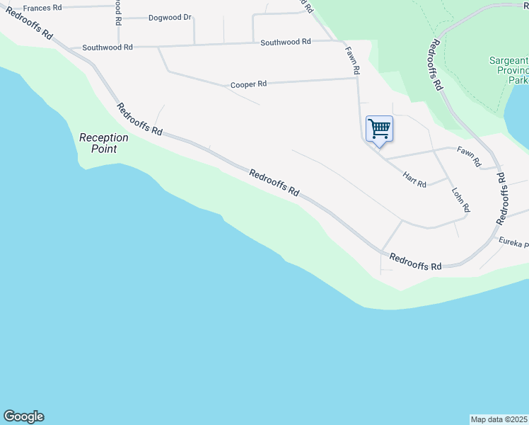 map of restaurants, bars, coffee shops, grocery stores, and more near 7949 Redrooffs Road in Halfmoon Bay