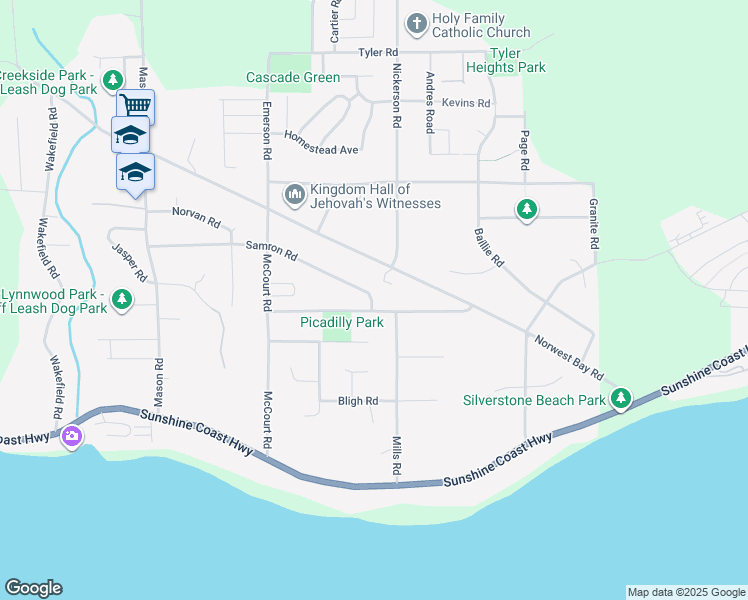 map of restaurants, bars, coffee shops, grocery stores, and more near 6323 Jasper Road in Sechelt