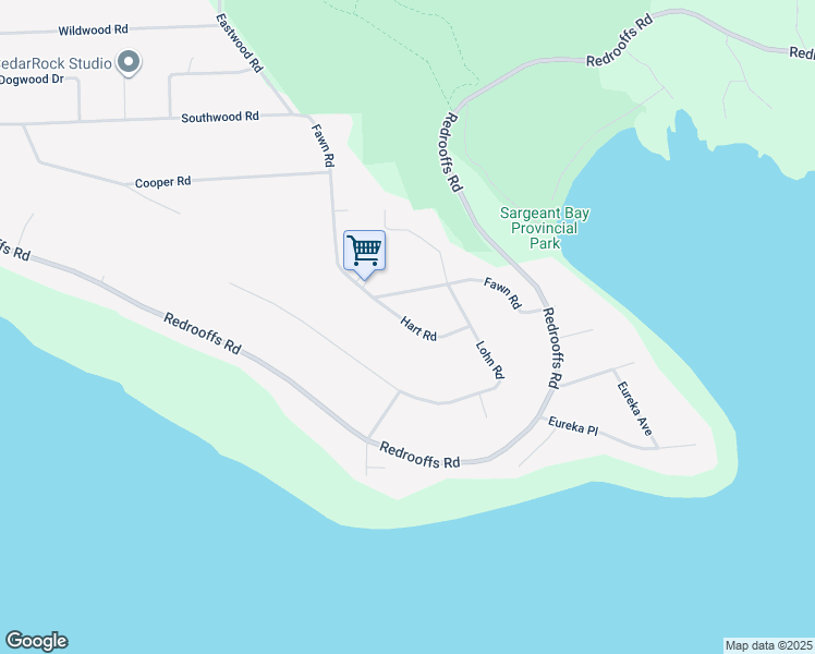 map of restaurants, bars, coffee shops, grocery stores, and more near 7781 Hart Road in Halfmoon Bay
