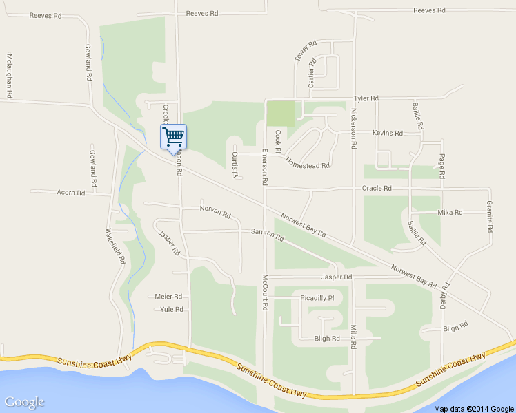 map of restaurants, bars, coffee shops, grocery stores, and more near 6409 Norwest Bay Road in Sechelt