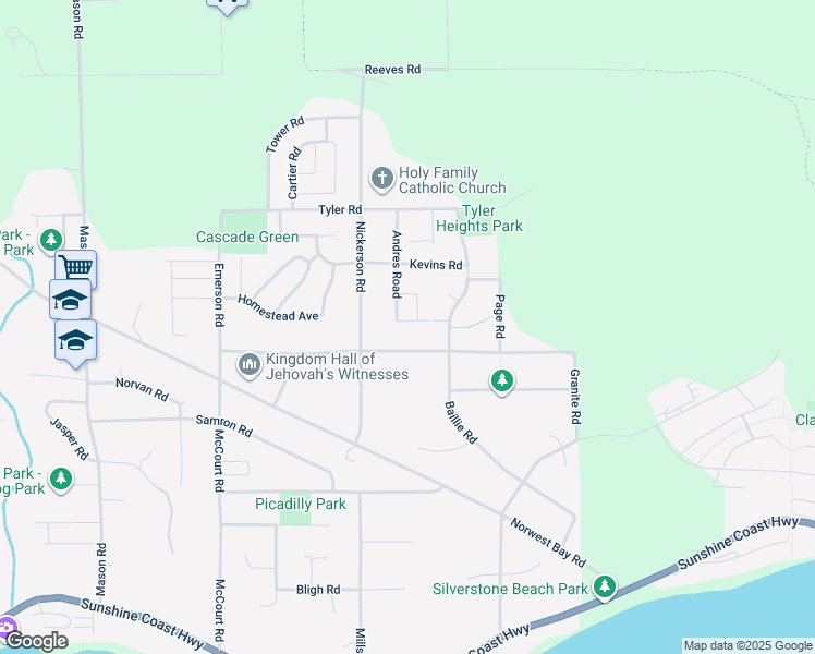 map of restaurants, bars, coffee shops, grocery stores, and more near 6263 Apollo Road in Sechelt