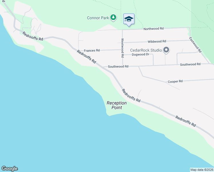 map of restaurants, bars, coffee shops, grocery stores, and more near 8115 Redrooffs Road in Halfmoon Bay