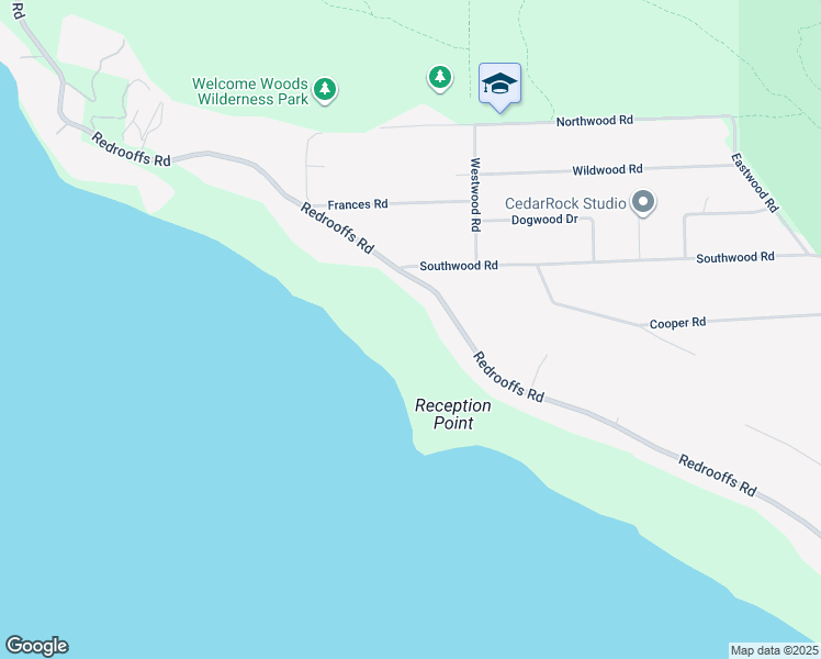map of restaurants, bars, coffee shops, grocery stores, and more near 8127 Redrooffs Road in Halfmoon Bay