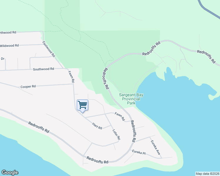 map of restaurants, bars, coffee shops, grocery stores, and more near 7633 Redrooffs Road in Halfmoon Bay
